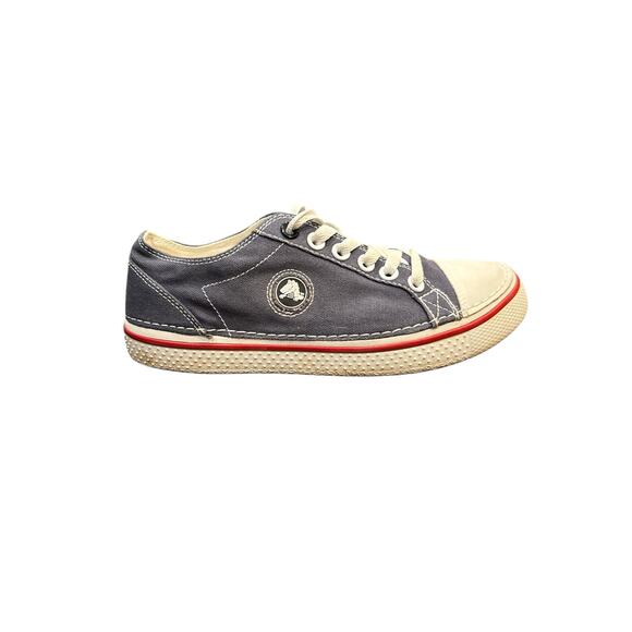 Crocs hover lace up sneakers blue red white womens 9 men’s 7 canvas - Picture 1 of 7